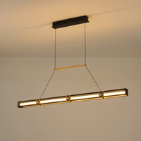 LÁMPARA COLGANTE ALUMINIO LED 21W 1260lm 3000K 1200x1200mm NEGRO-ORO ARTE ILLUMINA LUIS