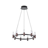 LÁMPARA COLGANTE ALUMINIO LED 43W 2580lm 3000K Ø630xΗ1500mm NEGRO-MARRÓN ARTE ILLUMINA VELAS