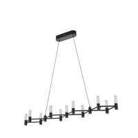 LÁMPARA COLGANTE ALUMINIO LED 58W 3480lm 3000K 1200x1500mm NEGRO-ORO ARTE ILLUMINA VELAS
