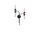 APLIQUE DE PARED ALUMINIO LED 2x6W 720lm 3000K 420x130mm NEGRO-ORO ARTE ILLUMINA VELAS