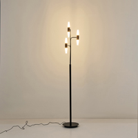 LÁMPARA DE PIE ALUMINIO LED 8W 1080lm 3000K Ø250mm NEGRO-ORO ARTE ILLUMINA VELAS