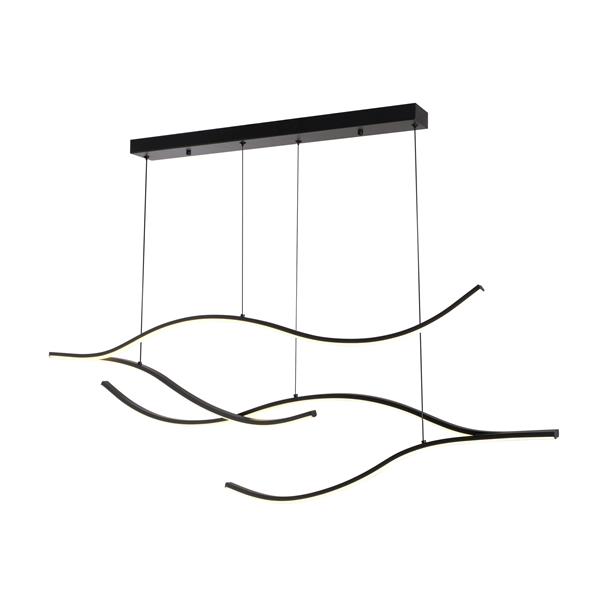 LÁMPARA COLGANTE ALUMINIO 30W 2260lm 3000K 30x1200x1450mm NEGRO ARTE ILLUMINA WAVES
