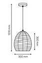 LÁMPARA COLGANTE BAMBÚ "AITHRA" 1xE27 MAX 40W 300x300x300mm MARRÓN ARTE ILLUMINA