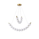 LÁMPARA COLGANTE METAL LED 19W 1170lm 3000K 800x1420mm LATÓN-BLANCO LECHE ARTE ILLUMINA TREA