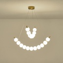 LÁMPARA COLGANTE METAL LED 19W 1170lm 3000K 800x1420mm LATÓN-BLANCO LECHE ARTE ILLUMINA TREA