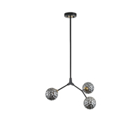LÁMPARA COLGANTE 3 LUCES 3xG9 MAX 15W 560Χ900mm NEGRO-GRIS ARTE ILLUMINA ATOM