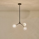 LÁMPARA COLGANTE 3 LUCES 3xG9 MAX 15W 560Χ900mm NEGRO-GRIS ARTE ILLUMINA ATOM