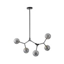 LÁMPARA COLGANTE 5 LUCES 5xG9 MAX 15W 800Χ900mm NEGRO-GRIS ARTE ILLUMINA ATOM