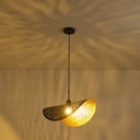 LÁMPARA COLGANTE DE METAL 1xE27 MÁX. 15W Ø600mm NEGRO-ORO ARTE ILLUMINA GALILEA