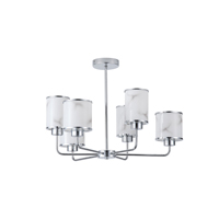 LÁMPARA COLGANTE METAL-VIDRIO 6 LUCES 6xE27 MAX 40W Ø680mm CROMO ARTE ILLUMINA MARBELINE