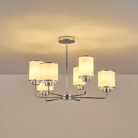LÁMPARA COLGANTE METAL-VIDRIO 6 LUCES 6xE27 MAX 40W Ø680mm CROMO ARTE ILLUMINA MARBELINE