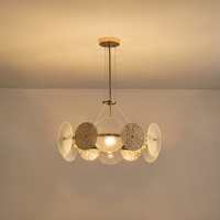LÁMPARA COLGANTE METAL-VIDRIO 6xE14 MAX8W Ø560mm ORO ARTE ILLUMINA GLOW