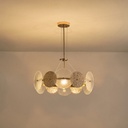LÁMPARA COLGANTE METAL-VIDRIO 6xE14 MAX8W Ø560mm ORO ARTE ILLUMINA GLOW