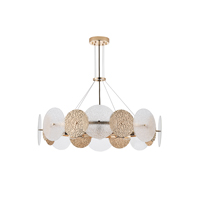 LÁMPARA COLGANTE METAL-VIDRIO 8xE14 MÁX. 8W Ø700mm ORO ARTE ILLUMINA GLOW