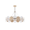 LÁMPARA COLGANTE METAL-VIDRIO 8xE14 MÁX. 8W Ø700mm ORO ARTE ILLUMINA GLOW