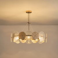 LÁMPARA COLGANTE METAL-VIDRIO 8xE14 MÁX. 8W Ø700mm ORO ARTE ILLUMINA GLOW