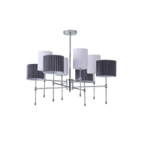 LÁMPARA COLGANTE TELA 8 LUCES 8xE14 MÁX. 8W Ø840mm BLANCO-NEGRO ARTE ILLUMINA VELI