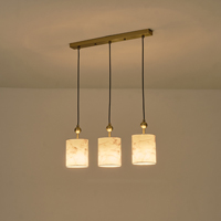 LÁMPARA COLGANTE DE TELA 3 LUCES 3xE14 MAZ 15W 570x130x1000mm ARTE ILLUMINA VERONA