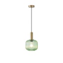 LÁMPARA COLGANTE CRISTAL GOFRADO 1xE27 MAX 15W 200x180x1200mm VERDE ARTE ILLUMINA TOPACIO