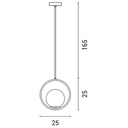 LÁMPARA COLGANTE CRISTAL  1xE27 Ø250mm ORO ARTE ILLUMINA ORBA