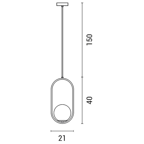 LÁMPARA COLGANTE CRISTAL  1xE27 Ø210mm ORO ARTE ILLUMINA ORBA