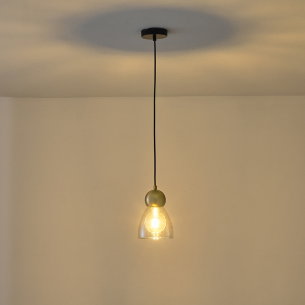 LÁMPARA COLGANTE CRISTAL  1xE27 MAX 15W 135x1220mm NEGRO ARTE ILLUMINA AURELIA
