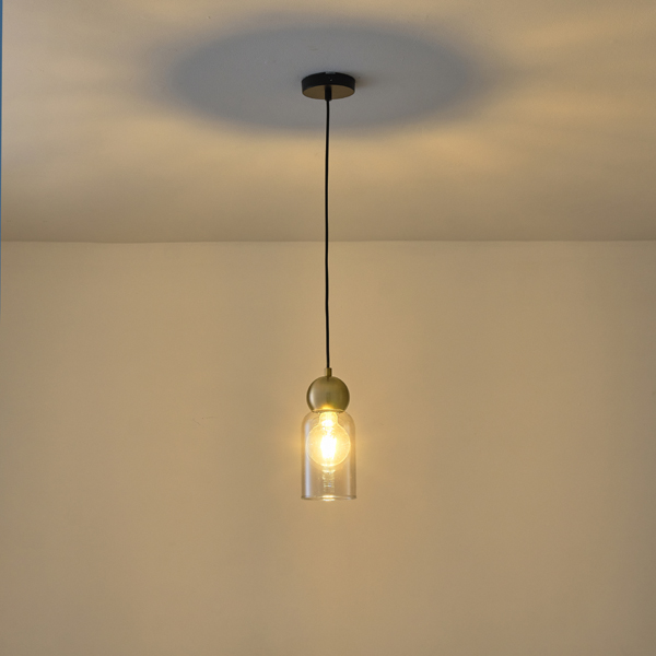LÁMPARA COLGANTE CRISTAL  1xE27 MAX 15W100x1270mm NEGRO ARTE ILLUMINA AURELIA