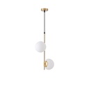LÁMPARA COLGANTE CRISTAL 2 LUCES 2xE27 MAX 40W 320x150x1550mm BLANCO ARTE ILLUMINA ORBA