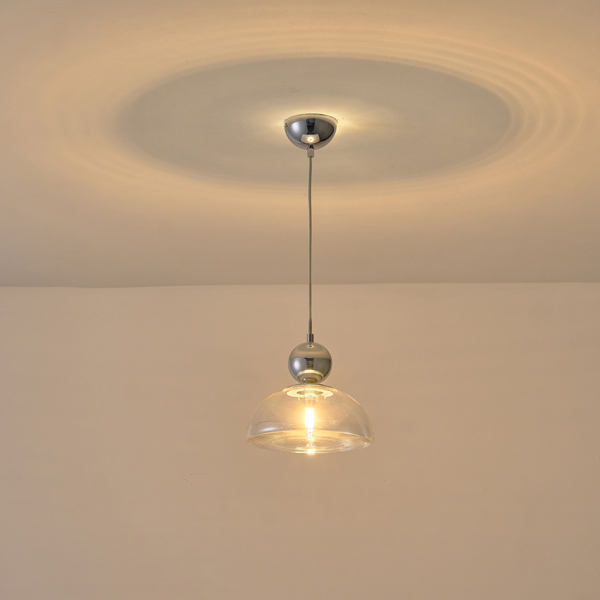 LÁMPARA COLGANTE CRISTAL PERLADO  G9 MAX 7W 230x1260mm CROMO ARTE ILLUMINA CLEAR
