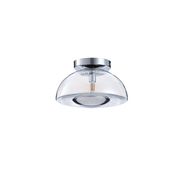 PLAFÓN DE CRISTAL G9 MAX 7W 230x230x150mm CROMO PERLA ARTE ILLUMINA CLEAR