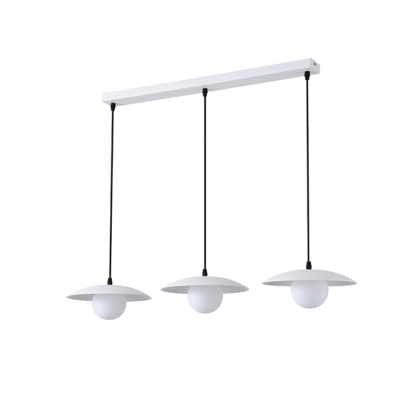 LÁMPARA COLGANTE DE METAL 3 LUCES G9 MAX 7W Ø900mm BLANCO ARTE ILLUMINA COBA CABANA