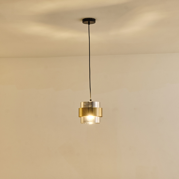 LUCES COLGANTES 1xE27 MAX 15W 180x1205mm NEGRO-DORADO ARTE ILLUMINA RELIAC