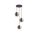 LÁMPARA COLGANTE 3 LUCES ROSETA 3xE27 MÁX. 15W MÁX. 15W 430x1215mm MÁX. 15W ORO NEGRO ARTE ILLUMINA RELIAC