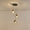 LÁMPARA COLGANTE 3 LUCES ROSETA 3xE27 MÁX. 15W MÁX. 15W 430x1215mm MÁX. 15W ORO NEGRO ARTE ILLUMINA RELIAC
