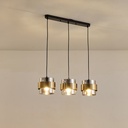 LÁMPARA COLGANTE 3 LUCES 3xE27 MÁX. 15W 180x1215mm MÁX. 15W ORO NEGRO ARTE ILLUMINA RELIAC