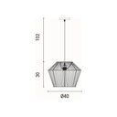 LÁMPARA COLGANTE RATÁN 1xE27 MAX 15W 400x1320mm MARRÓN ARTE ILLUMINA VENTO