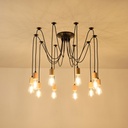 LÁMPARA COLGANTE MADERA-METAL 10 LUCES 10xE27 MÁX 15W 1000x1000x510mm NEGRO ARTE ILLUMINA EDISON