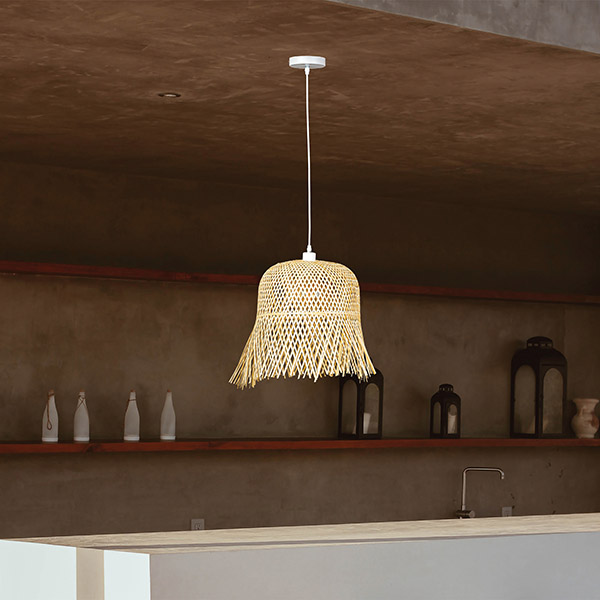 LÁMPARA COLGANTE S E27 MÁX 60W D400xH430 BAMBÚ ARTE ILLUMINA CROSSLINE