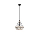 LÁMPARA COLGANTE CUERDA-METAL E27 MAX 15W 250x250x1320 NEGRO-CAQUI ARTE ILLUMINA FLARE