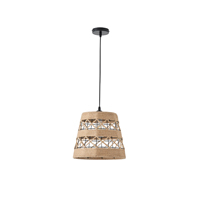 LÁMPARA COLGANTE CUERDA-METAL Ε27 MAX 15W 300x300x1350mm NEGRO-CAQUI ARTE ILLUMINA HELIOS