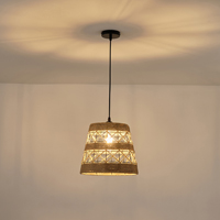 LÁMPARA COLGANTE CUERDA-METAL Ε27 MAX 15W 300x300x1350mm NEGRO-CAQUI ARTE ILLUMINA HELIOS