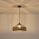 LÁMPARA COLGANTE CUERDA-METAL Ε27 MAX 15W 400x1300mm NEGRO-CAQUI ARTE ILLUMINA HELIOS