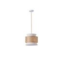 LÁMPARA COLGANTE TELA 1xE27 MAX 15W 260x1260mm BEIGE-BLANCO MATE ARTE ILLUMINA ISLA
