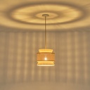LÁMPARA COLGANTE TELA 1xE27 MAX 15W 260x1260mm BEIGE-BLANCO MATE ARTE ILLUMINA ISLA