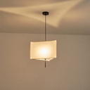 LÁMPARA COLGANTE DE TELA 1xΕ27 MÁX 60W Ø480ΧH900mm BEIGE ARTE ILLUMINA TOSCANY