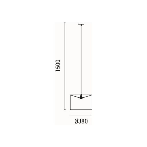 LÁMPARA DE TECHO COLGANTE TELA 1xE27 MÁX 15W Ø380Χ240mm ARTE ILLUMINA SOHO