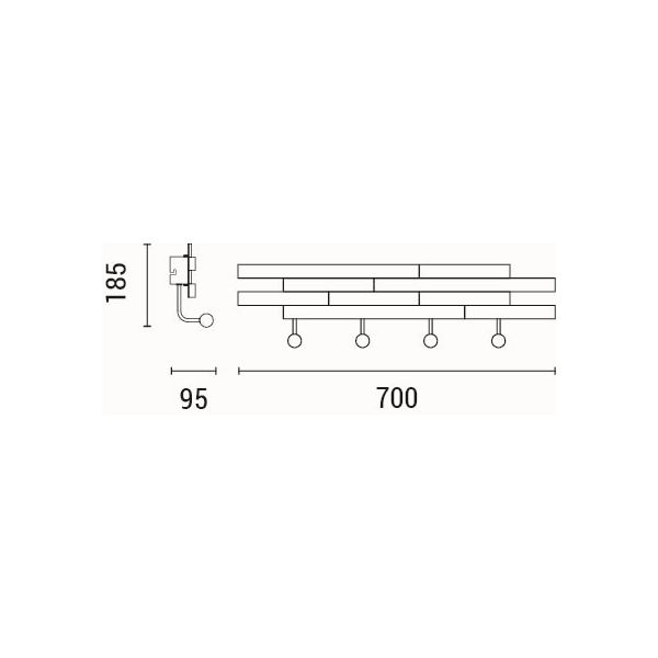 APLIQUE DE PARED LED 10W 700lm 3000K 700x185x95mm MADERA-METAL ARTE ILLUMINA WAL