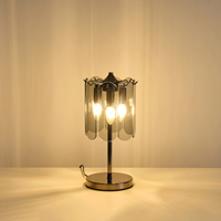 LÁMPARA DE MESA METAL-VIDRIO 3xE14 MAX 8W Ø200mm NEGRO ARTE ILLUMINA MIRA