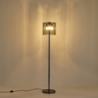 LÁMPARA DE PIE LUZ METAL-VIDRIO 3xE14 MAX 8W Ø300mm NEGRO ARTE ILLUMINA MIRA