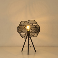 LÁMPARA DE MESA METAL 1xE27 MÁX 15W 300x300x4700mm METAL NEGRO ARTE ILLUMINA OGGI